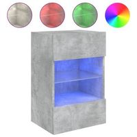 mueble de tv de pared con luces led gris hormigon 40x30x605 cm vidaxl