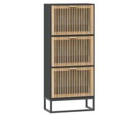 vidaxl mueble zapatero madera contrachapada negro 52x25x120 cm