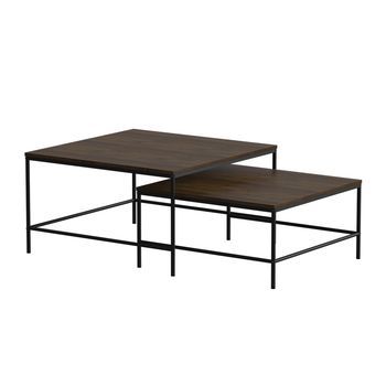 Conjunto De Mesas De Centro Ramio 80 X 80 Cm 2 Partes Vicco