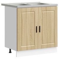 mueble bajo para fregadero porto 2 uds marron vidaxl