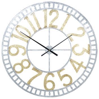 Reloj Pared Hierro 98cm Maneci Llas De Aluminio