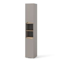 armario de bano marelle 30 x 180 cm con puertas y compartimentos abiertos vicco