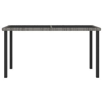 Mesa De Comedor Para Jardín | Mesa De Exterior Ratán Sintético Gris 140x70x73 Cm