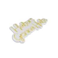 iluminacion led decorativa de plastico haters gonna hate amarillo 58x32x2 cm