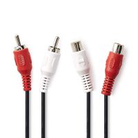 cable de extension de audio estereo nedis cagb24205bk20 2 m rca hembra a macho