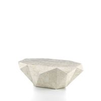 mesa de centro diamond medium 120 x 70 x 40 h en piedra fosil beige