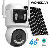 wonsdar 4g camara solar bateria al aire libre inalambrica 247 grabacion camara ip ptz seguimiento automatico seguridad video vigilancia icsee