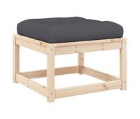vidaxl taburete de jardin con cojin madera maciza de pino