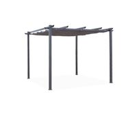 pergola aluminio 3x3m tela deslizante gris - 305x298x222 cm