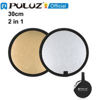 puluz-tablero reflector de estudio fotografico plegable 30cm 2 en 1 plateado y dorado 2 colores