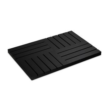 Alfombra De Baño De Bambú - Black - 4.4x62.5x41.8cm