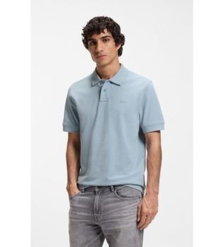 BOSS para hombre. 50507813 Polo Piqué logo azul (3XL), Casual, Algodón, Manga corta