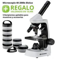 microscopio 40-2000x bresser junior  regalo recipientes de muestra