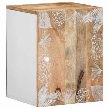 Armario Colgante Baño Madera Maciza Mango 38x33,5x48 Cm Vidaxl