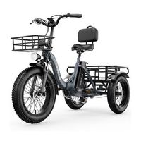 triciclo electrico plegable cbvelo c16 neumaticos anchos de 4 pulgadas cuadro de acceso bajo gris
