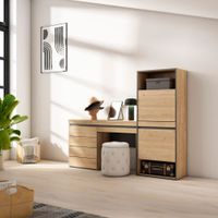 zapatero efecto madera roble 187x35x145cm