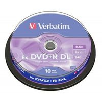 verbatim dvdr dl doble capa 8x 85gb tarrina 10 unds