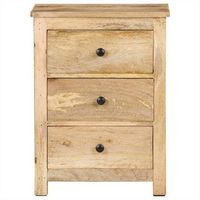 mesita de noche - mesilla de noche de madera maciza de mango 45x35x60 cm mc7711
