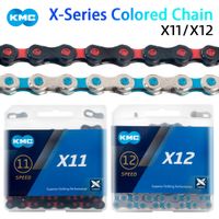 cadena kmc para bicicleta de montana 1112 velocidades x11 x12 color rojo y negro 118126 eslabones repuestos para ciclismo
