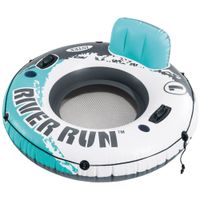 flotador rueda hinchable river run o135 cm intex rueda hinchable intex river run roja y gris con malla en medio del flotador incluye 2 porta bebidas 2 asas de agarre resistentes cuerda de agarre y