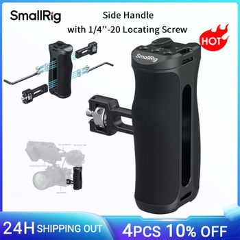 Empuñadura Lateral SmallRig con Tornillo de Fijación de 1/4''-20, Intercambiable Izquierda y Derecha, Ajustable Verticalmente hasta 43 mm para Sony y Canon 5950