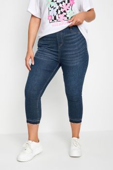 Yours Jeggings Capri Azul Oscuro Con Bajo Remangado Grace, Mujer Curvy Y Tallas Grandes, Yours For Good