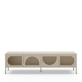 Mueble de tv 4 puertas de metal l180cm - beige