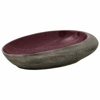lavabo sobre encimera ovalado ceramica morado gris 59x40x14 cm vidaxl