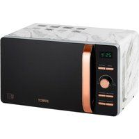 tower t24021wmrg solo microwave - marble  rose gold gold