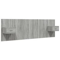 cabecero de dormitorio con estante integrado en la mesita de noche mdf gris tdl0205808