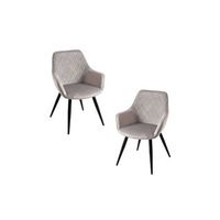 pack 2 sillas kres terciopelo de terciopelo 875747 cm - gris