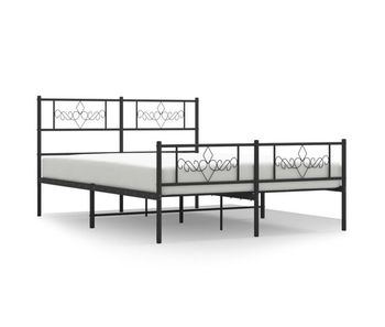 Estructura de cama cabecero y pie de cama metal negro 120x200cm con cabecero y pie de cama