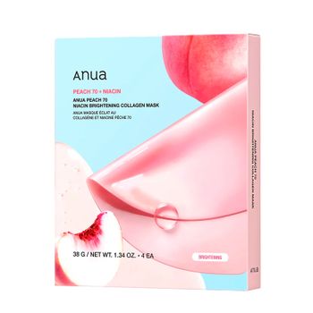 Anua Cosmética Facial Peach 70 Niacin Brightening Collagen Mask Mascarilla Facial Iluminadora - Hidratante