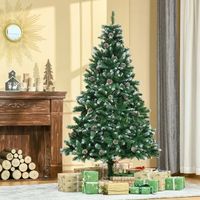 arbol de navidad con 1111 puntas de acero pvc homcom o90x180cm-verde