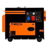 t-mech generador electrico diesel trifasico silencioso con ats 400v 6500w 13cv