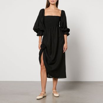 Sleeper Atlanta Rosette Linen Dress - S