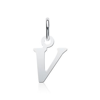 Colgante letra V plata 925