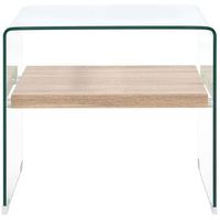 mesa de centrormesa auxiliarrmesa de cafe de vidrio templado transparente 50x50x45 cm