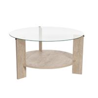 mesa de centro con 2 tableros d75 cm - travertino