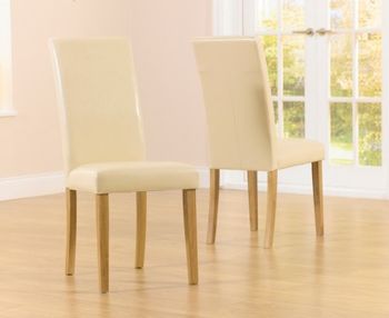 Albany Cream Faux Leather Dining Chairs - Cream