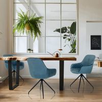 silla de tela  azul gris