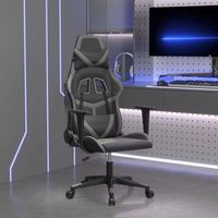 silla gaming  silla de oficina  silla gamer ergonomica cuero sintetico negro y gris cfw790346