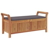 banco almacenaje jardin  banco de exterior  silla de jardin con cojin madera maciza de acacia 126cm