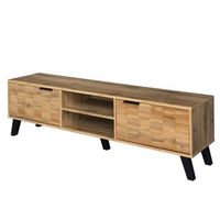 mueble de tv moderno de 1605 cm madera 2 puertas y 2 compartimentos abiertos