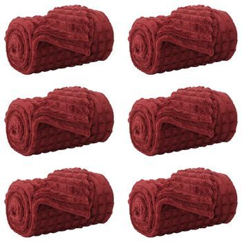 Mantitas De Sofá 6 Uds. Rojo Burdeos 150 X 130 Cm 2.75 Kg Lana Vidaxl