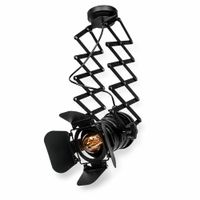 lampara de techo extensible orientable de aluminio negro e27