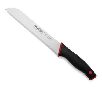 Cuchillo panero hoja serrada de 200 mm mango negro rojo