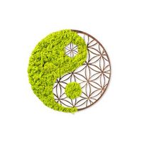 decoracion pared yin yang verde marron 44x1x44 cm
