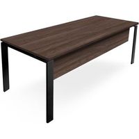 mesa-escritorio con faldon estructura metalica abierta negro 160x80 cm nogal ofilike