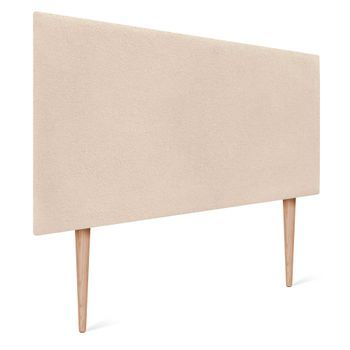 Dhome Cabecero Acabado Toalla Soft Tapizado Liso Con Patas Tejido Suave Para Pared Acústicos Cabeceros Absorbentes (95cm, 8cm - 125 Al. - Hueso)